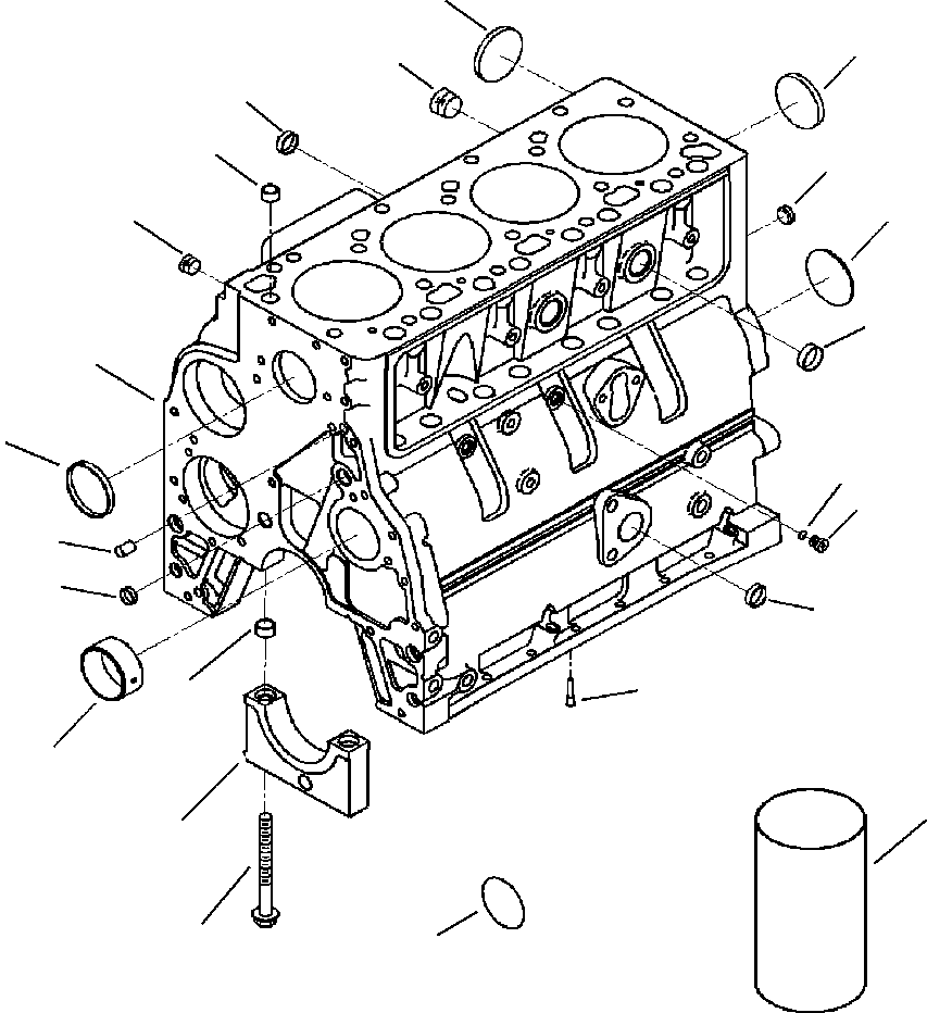 Komatsu parts book diagram for WB156-5 BACKHOE LOADER S/N A63001-UP: A2103-A1A5 CYLINDER BLOCK