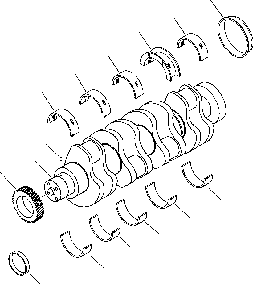 Komatsu parts book diagram for WB156-5 BACKHOE LOADER S/N A63001-UP: A2120-A1A1 CRANKSHAFT
