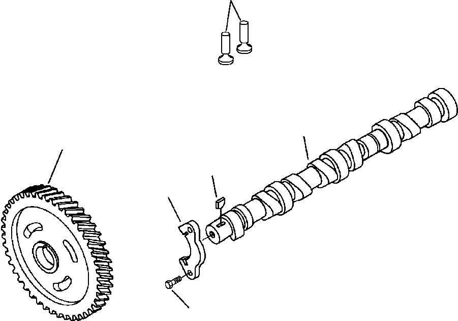 Komatsu parts book diagram for WB156-5 BACKHOE LOADER S/N A63001-UP: A2203-A1A5 CAMSHAFT