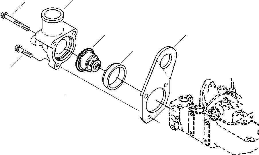 Komatsu parts book diagram for WB156-5 BACKHOE LOADER S/N A63001-UP: A5109-A1A3 THERMOSTAT AND HOUSING