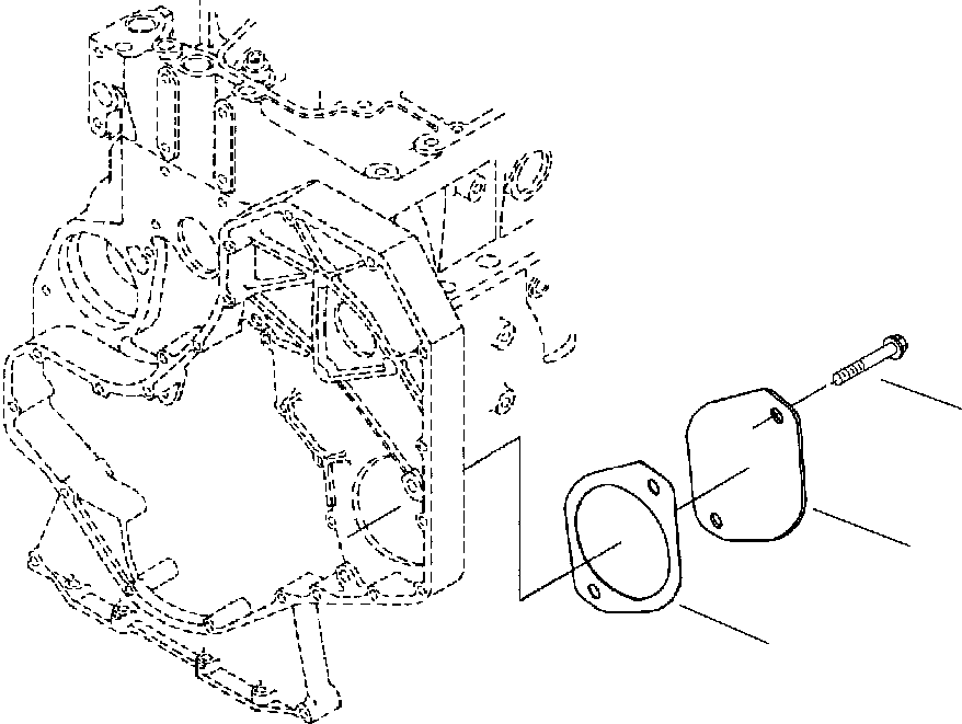 Komatsu parts book diagram for WB156-5 BACKHOE LOADER S/N A63001-UP: A7115-A3A1 FRONT GEAR TRAIN ACCESSORY DRIVE COVER