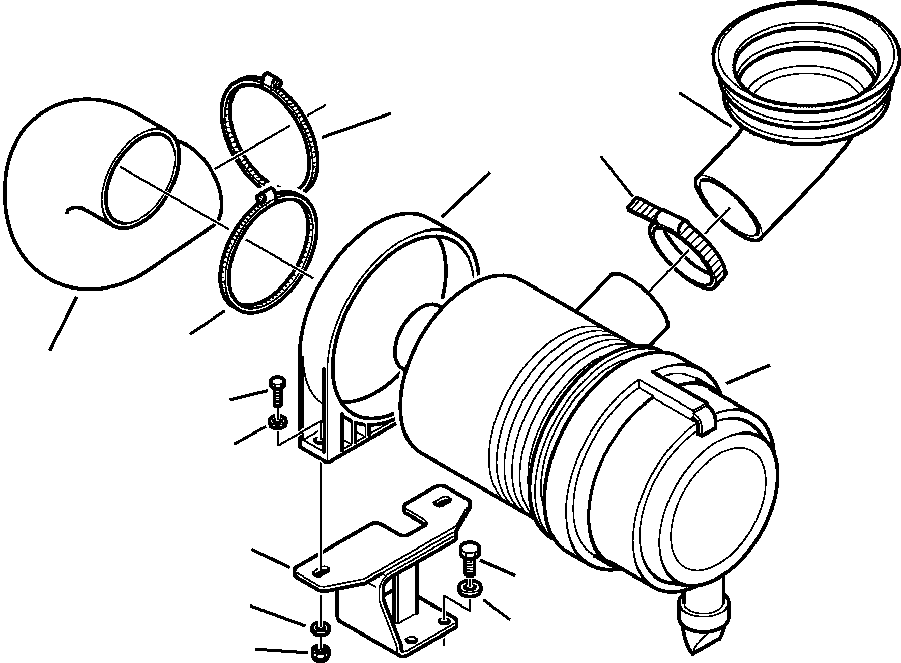 Komatsu parts book diagram for WB156-5 BACKHOE LOADER S/N A63001-UP: B1100-01A0 AIR CLEANER MOUNTING
