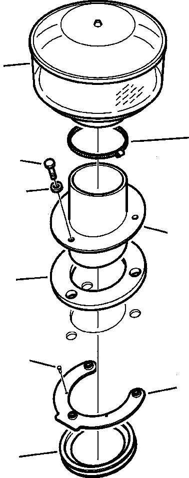 Komatsu parts book diagram for WB156-5 BACKHOE LOADER S/N A63001-UP: B1120-01A0 PRE-CLEANER