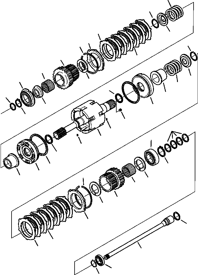 Komatsu parts book diagram for WB156-5 BACKHOE LOADER S/N A63001-UP: F3224-01A0 TRANSMISSION FORWARD REVERSE CLUTCH (4/11) S/N  A63075-