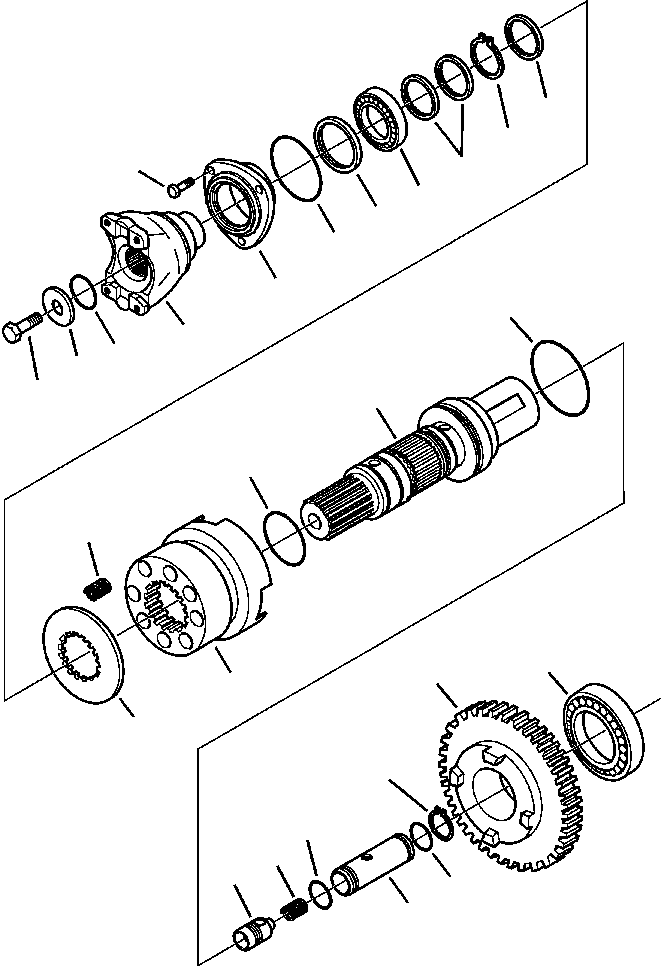 Komatsu parts book diagram for WB156-5 BACKHOE LOADER S/N A63001-UP: F3227-01A0 TRANSMISSION SHAFT (7/11) S/N  A63075-