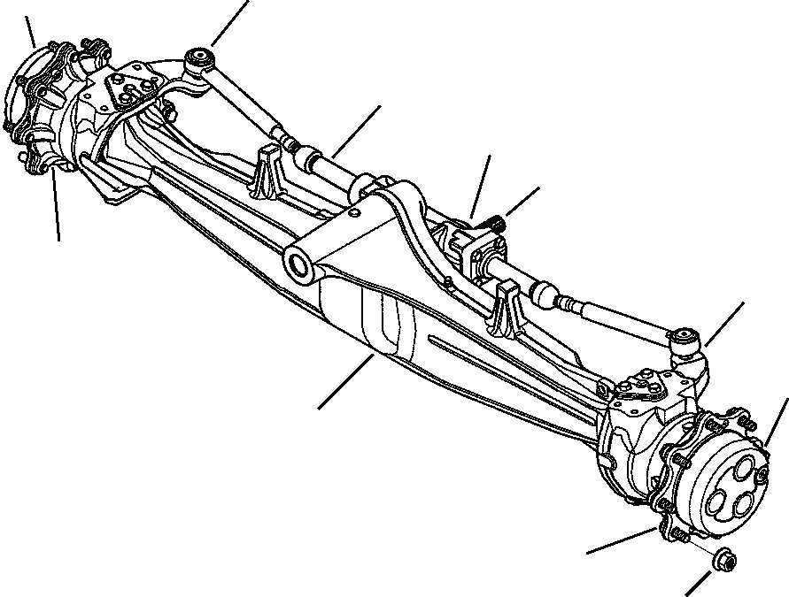 Komatsu parts book diagram for WB156-5 BACKHOE LOADER S/N A63001-UP: F3300-01A0 FRONT AXLE COMPLETE ASSEMBLY (1/9)