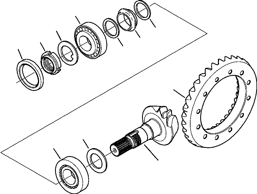 Komatsu parts book diagram for WB156-5 BACKHOE LOADER S/N A63001-UP: F3402-01A0 REAR AXLE BEVEL GEARS