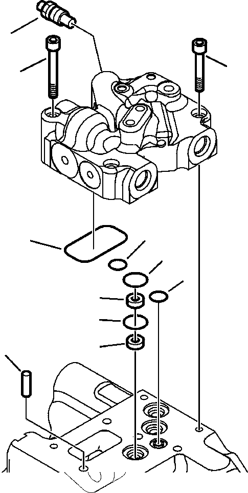 Komatsu parts book diagram for WB156-5 BACKHOE LOADER S/N A63001-UP: H6104-01A0 HYDRAULIC PUMP CONTROL VALVE MOUNTING (4/4) S/N  A63001-A63103