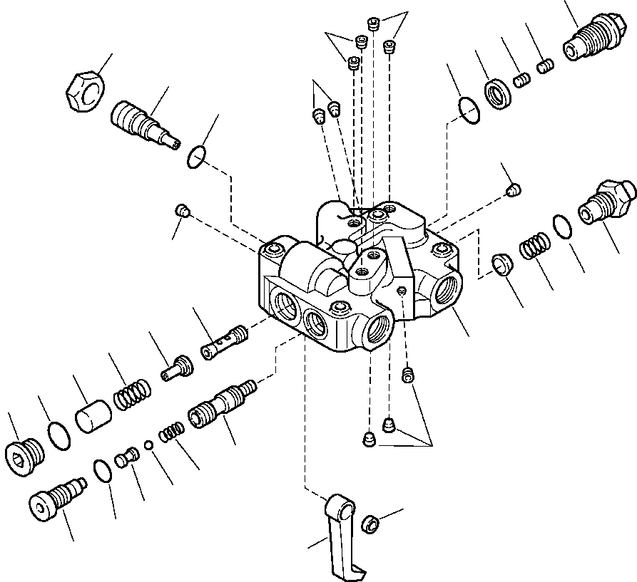 Komatsu parts book diagram for WB156-5 BACKHOE LOADER S/N A63001-UP: H6105-03A0 HYDRAULIC PUMP CONTROL VALVE (3/5) S/N  A63104-