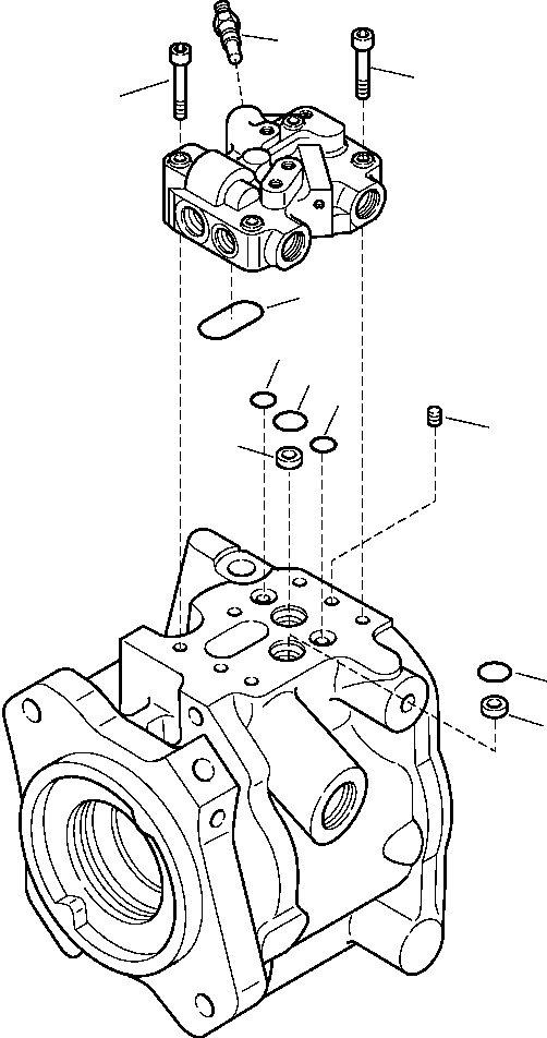 Komatsu parts book diagram for WB156-5 BACKHOE LOADER S/N A63001-UP: H6105-04A0 HYDRAULIC PUMP CONTROL VALVE MOUNTING (4/5) S/N  A63104-