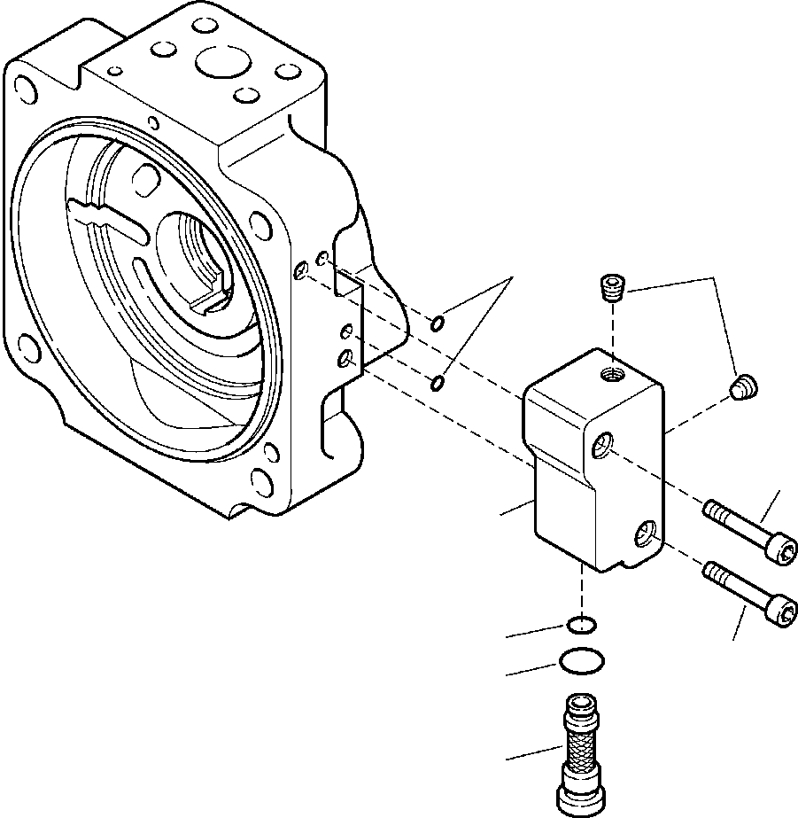 Komatsu parts book diagram for WB156-5 BACKHOE LOADER S/N A63001-UP: H6105-05A0 HYDRAULIC PUMP BLOCK (5/5) S/N  A63104-