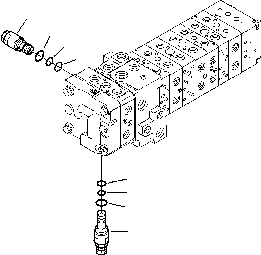 Komatsu parts book diagram for WB156-5 BACKHOE LOADER S/N A63001-UP: H6216-01A0 MAIN CONTROL VALVE MAIN RELIEF VALVES (17/18)