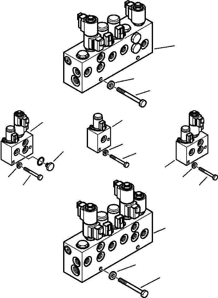 Komatsu parts book diagram for WB156-5 BACKHOE LOADER S/N A63001-UP: H6250-01A0 SOLENOID VALVE MOUNTING