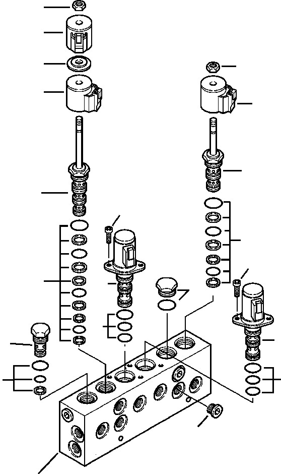 Komatsu parts book diagram for WB156-5 BACKHOE LOADER S/N A63001-UP: H6251-01A0 SOLENOID VALVE FEED VALVE WITH GENERAL PURPOSE (GP) BUCKET