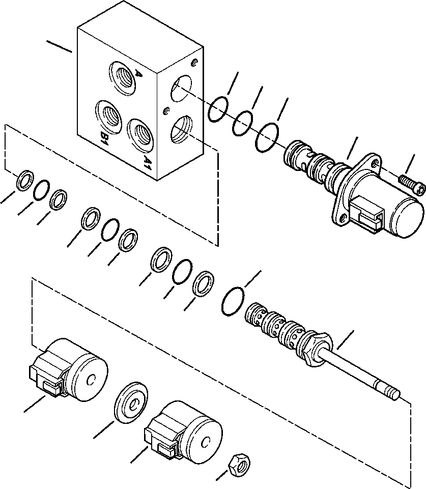 Komatsu parts book diagram for WB156-5 BACKHOE LOADER S/N A63001-UP: H6254-01A0 SOLENOID VALVE ARM AND/OR HAMMER VALVE