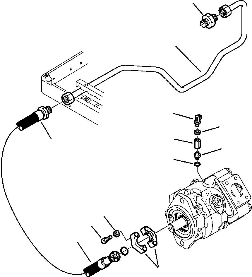 Komatsu parts book diagram for WB156-5 BACKHOE LOADER S/N A63001-UP: H6301-01A0 MACHINE PIPING DELIVERY LINE