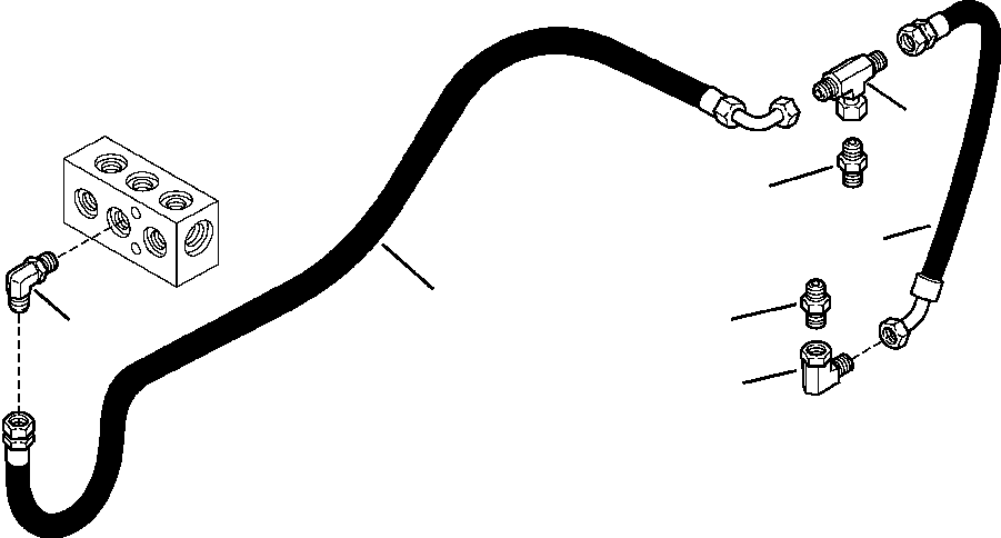 Komatsu parts book diagram for WB156-5 BACKHOE LOADER S/N A63001-UP: H6310-01A0 MACHINE PIPING PILOT IN DISCHARGE LINE