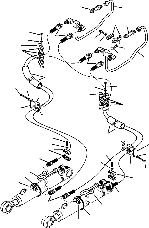 Komatsu parts book diagram for WB156-5 BACKHOE LOADER S/N A63001-UP: H6400-01A0 LOADER PIPING BOOM CYLINDER LINE