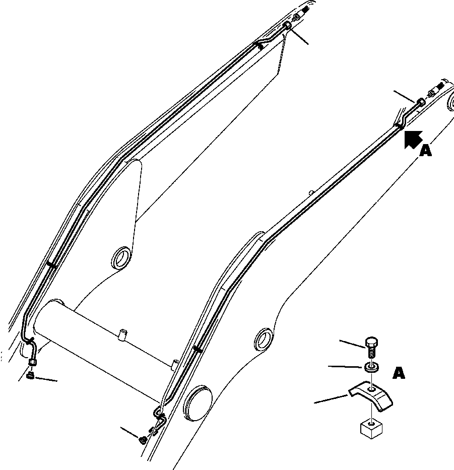 Komatsu parts book diagram for WB156-5 BACKHOE LOADER S/N A63001-UP: H6403-01A0 LOADER PIPING ADDITIONAL EQUIPMENT LINE (2/3)