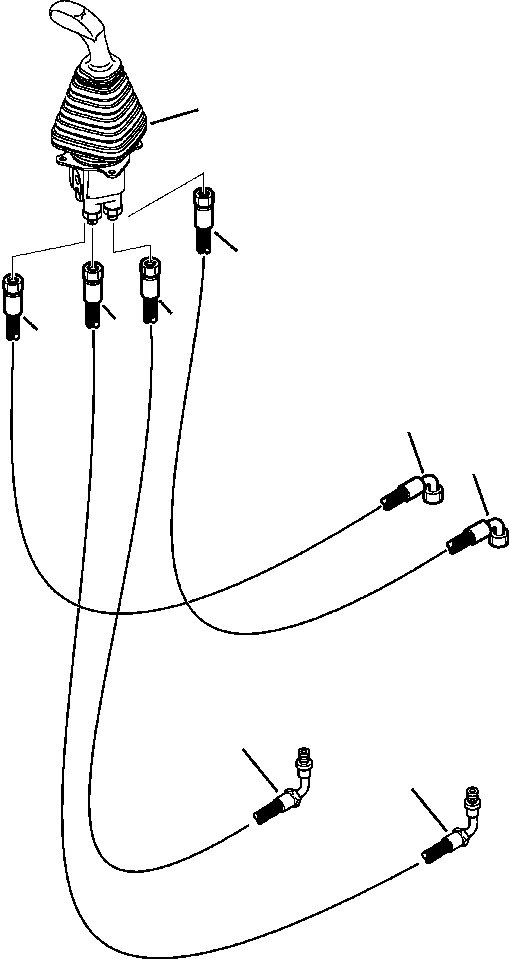 Komatsu parts book diagram for WB156-5 BACKHOE LOADER S/N A63001-UP: H6406-01A0 LOADER PIPING PPC VALVE WORK LINES
