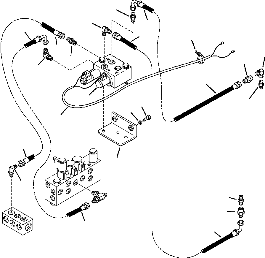Komatsu parts book diagram for WB156-5 BACKHOE LOADER S/N A63001-UP: H6516-01A0 BACKHOE PIPING TELESCOPIC ARM FEED LINES