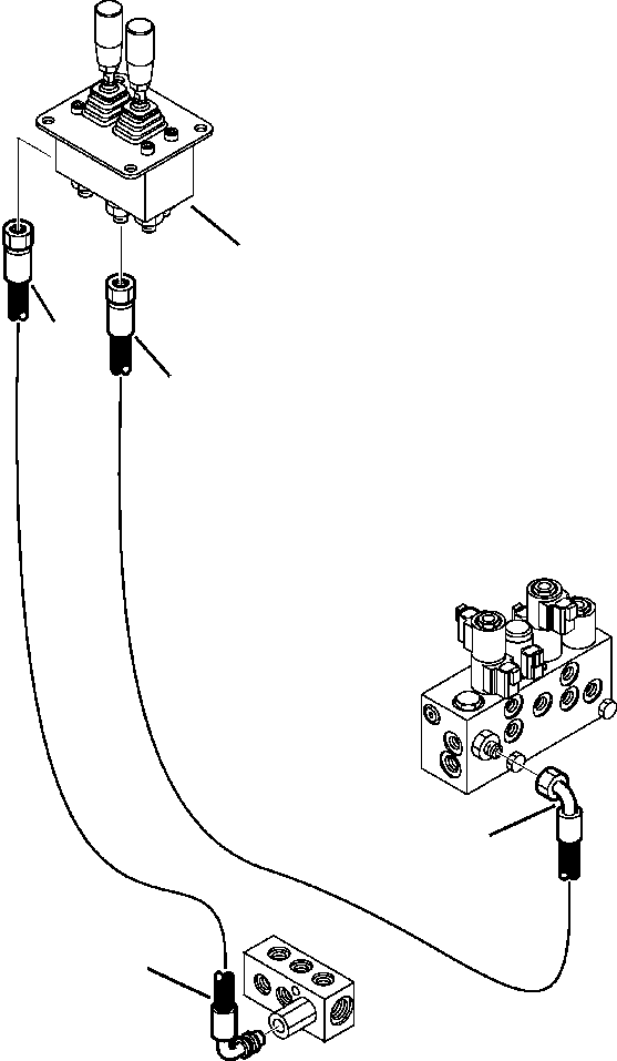 Komatsu parts book diagram for WB156-5 BACKHOE LOADER S/N A63001-UP: H6517-01A0 BACKHOE PIPING OUTRIGGER PPC VALVE LINES
