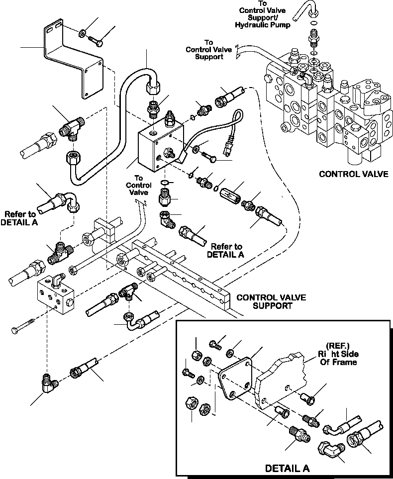 Komatsu parts book diagram for WB156-5 BACKHOE LOADER S/N A63001-UP: H6970-01A0 HAND HAMMER PIPING