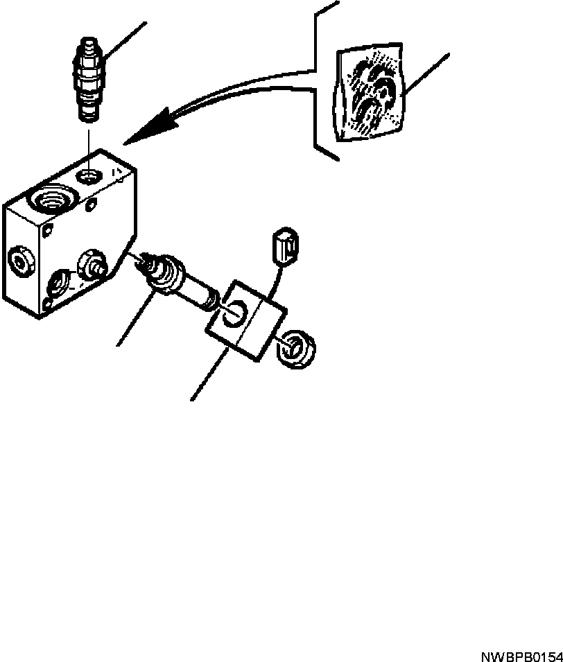 Komatsu parts book diagram for WB156-5 BACKHOE LOADER S/N A63001-UP: H6970-01A1 HAMMER SOLENOID VALVE