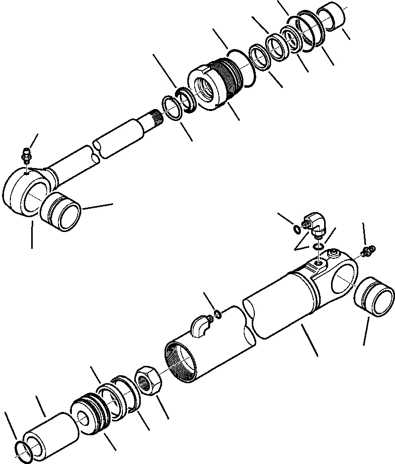 Komatsu parts book diagram for WB156-5 BACKHOE LOADER S/N A63001-UP: H7100-01A0 CYLINDER ASSEMBLY LOADER - BOOM