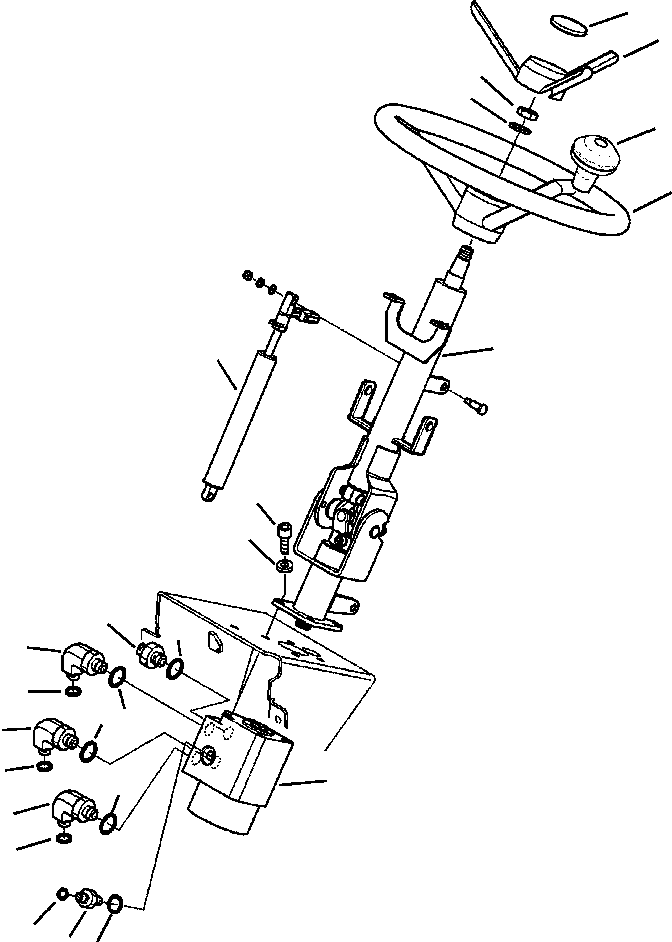 Komatsu parts book diagram for WB156-5 BACKHOE LOADER S/N A63001-UP: K4100-01A0 STEERING CONTROLS