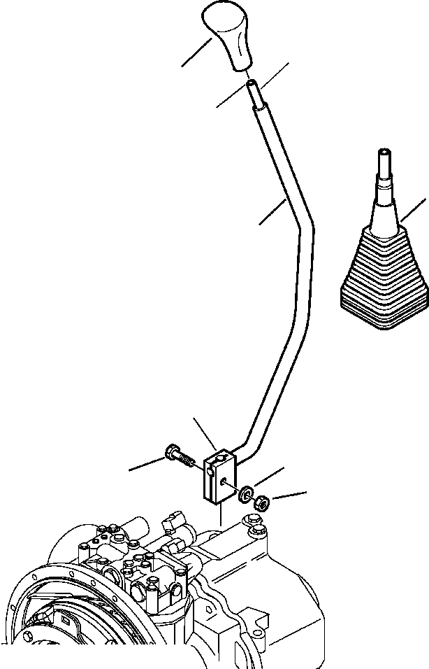 Komatsu parts book diagram for WB156-5 BACKHOE LOADER S/N A63001-UP: K4300-01A0 TRANSMISSION CONTROL LEVER