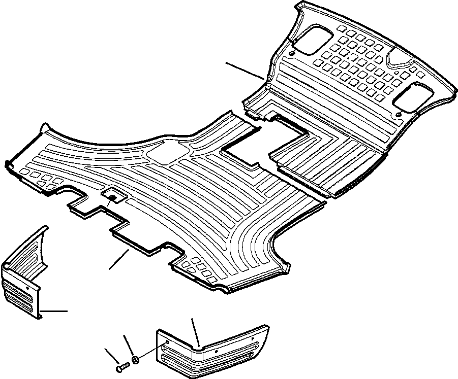 Komatsu parts book diagram for WB156-5 BACKHOE LOADER S/N A63001-UP: K4800-01A0 CAB FLOOR MATS AND TOE BOARDS