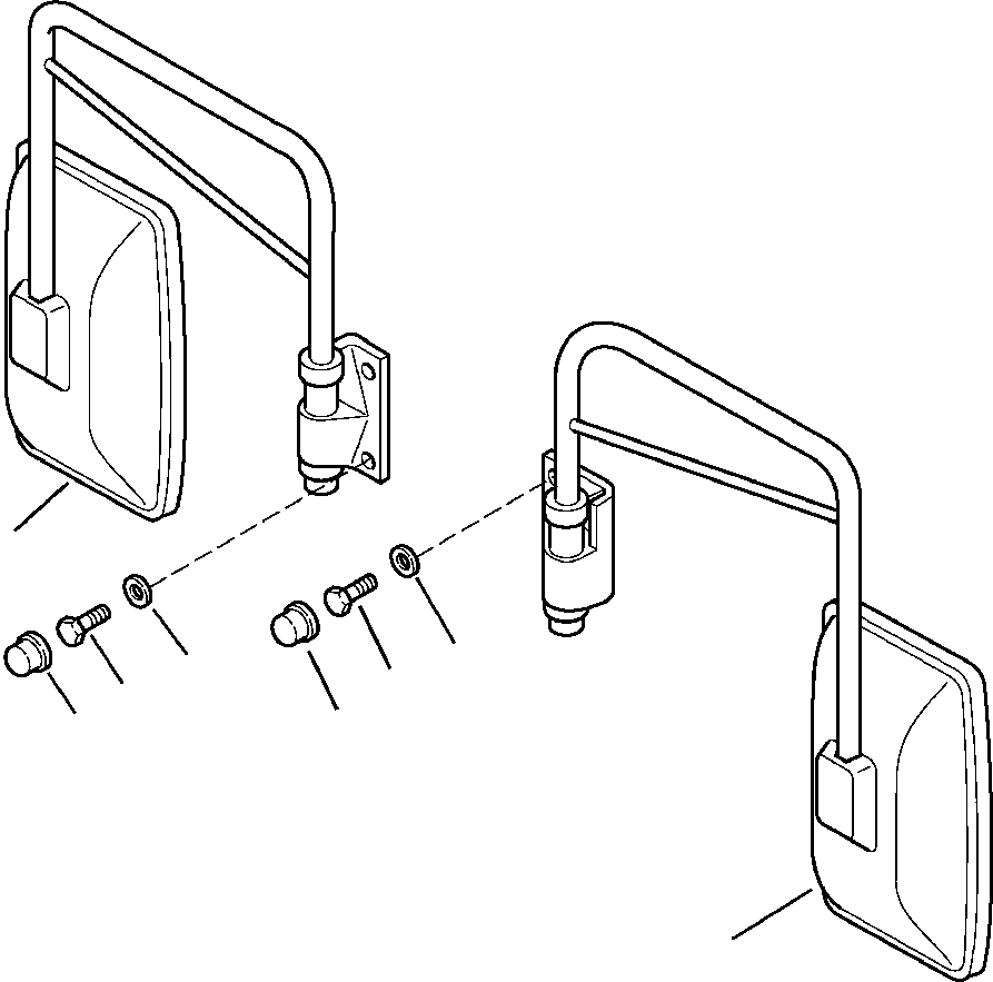 Komatsu parts book diagram for WB156-5 BACKHOE LOADER S/N A63001-UP: K4900-01A0 EXTERIOR MIRRORS