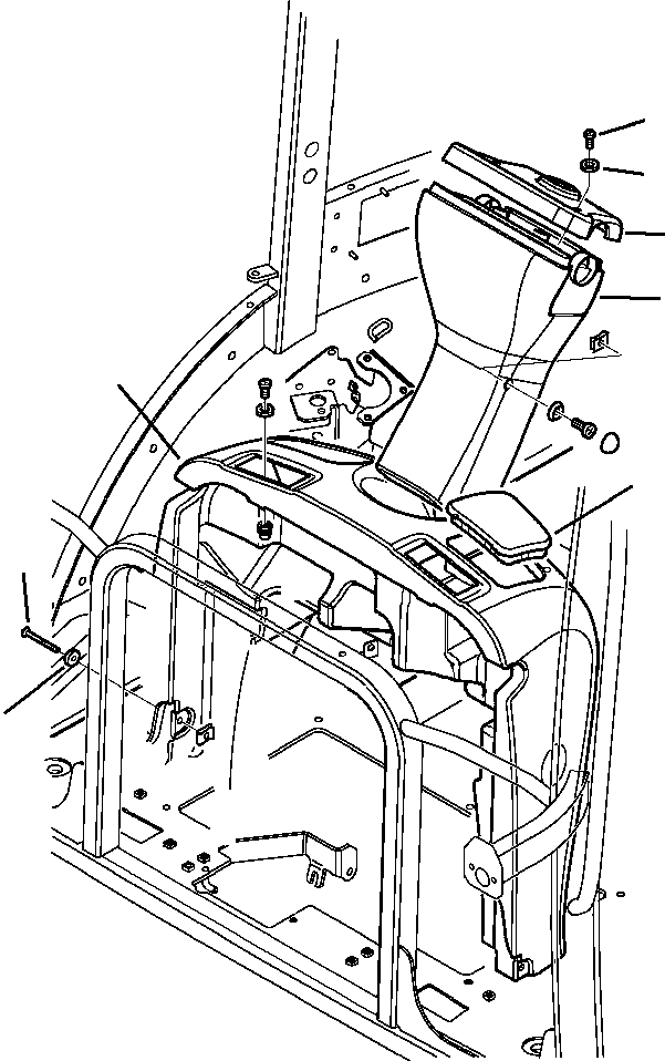 Komatsu parts book diagram for WB156-5 BACKHOE LOADER S/N A63001-UP: K5008-01A0 CAB WITH AIR CONDITIONING FRONT COLUMN