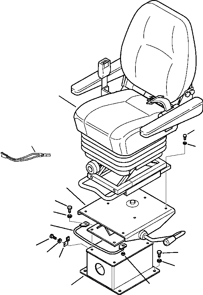Komatsu parts book diagram for WB156-5 BACKHOE LOADER S/N A63001-UP: K5013-01A0 CAB WITH AIR CONDITIONING OPERATORS SEAT MOUNTING