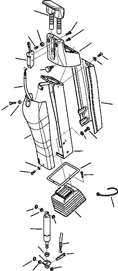 Komatsu parts book diagram for WB156-5 BACKHOE LOADER S/N A63001-UP: K5016-01A0 CAB WITH AIR CONDITIONING RIGHT PPC TOWER