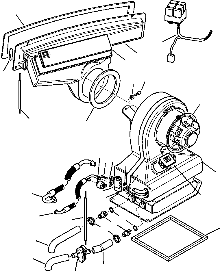 Komatsu parts book diagram for WB156-5 BACKHOE LOADER S/N A63001-UP: K5022-01A0 CAB WITH AIR CONDITIONING AIR CONDITIONER UNIT