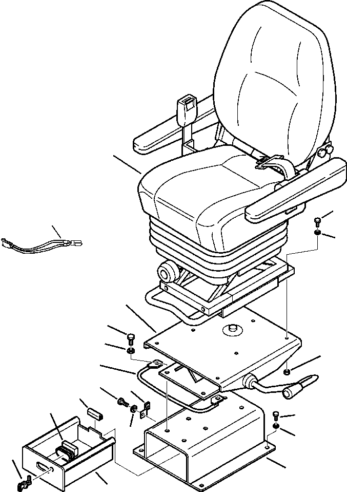 Komatsu parts book diagram for WB156-5 BACKHOE LOADER S/N A63001-UP: K5201-01A0 CANOPY, ROPS OPERATORS SEAT MOUNTING