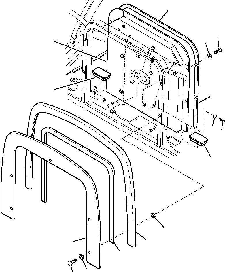 Komatsu parts book diagram for WB156-5 BACKHOE LOADER S/N A63001-UP: K5206-01A0 CANOPY, ROPS FRONT FRAME