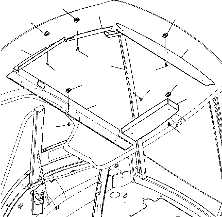 Komatsu parts book diagram for WB156-5 BACKHOE LOADER S/N A63001-UP: K5212-01A0 CANOPY, ROPS COVERS