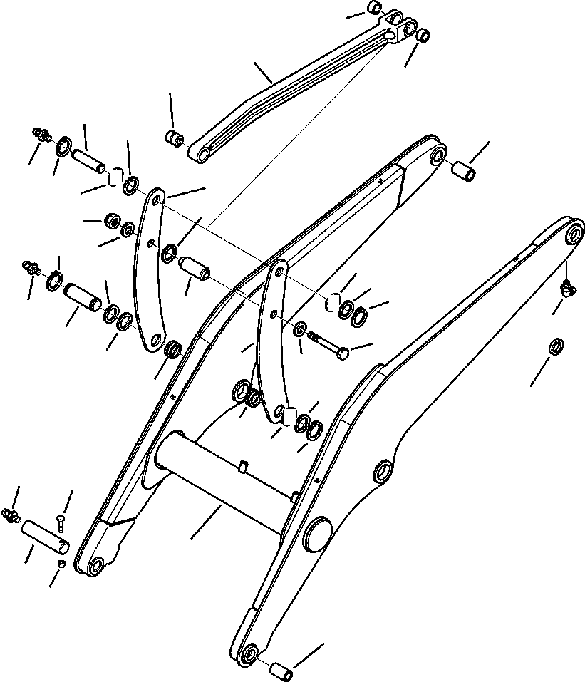 Komatsu parts book diagram for WB156-5 BACKHOE LOADER S/N A63001-UP: T1000-01A0 LOADER BOOM