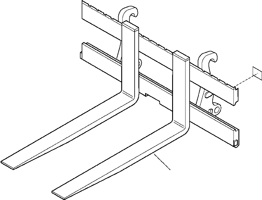 Komatsu parts book diagram for WB156-5 BACKHOE LOADER S/N A63001-UP: T1065-01A0 FORKS FOR JRB QUICK COUPLER