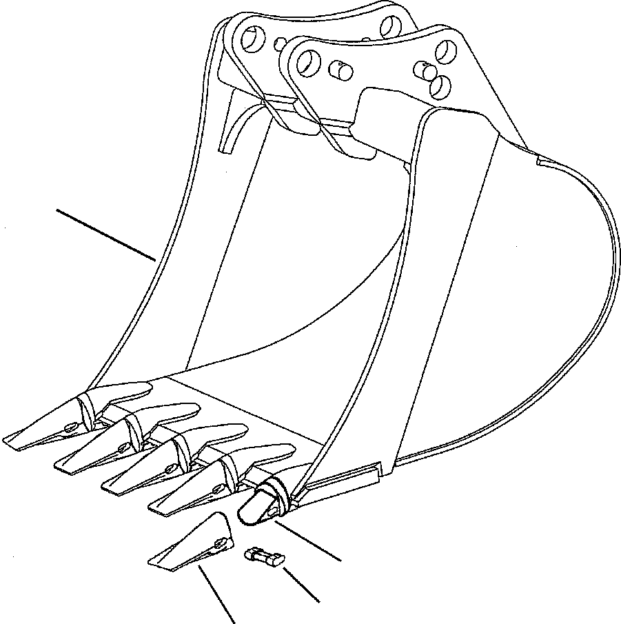Komatsu parts book diagram for WB156-5 BACKHOE LOADER S/N A63001-UP: T2035-01A3 BACKHOE BUCKET 30 INCH