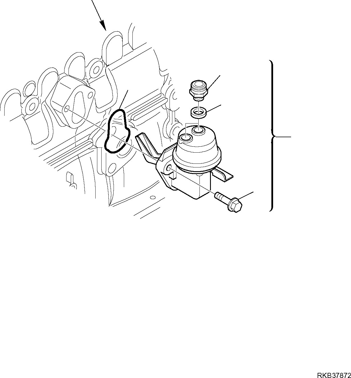 Komatsu parts book diagram for WB93S-5E0 S/N F20466- UP: FEED PUMP