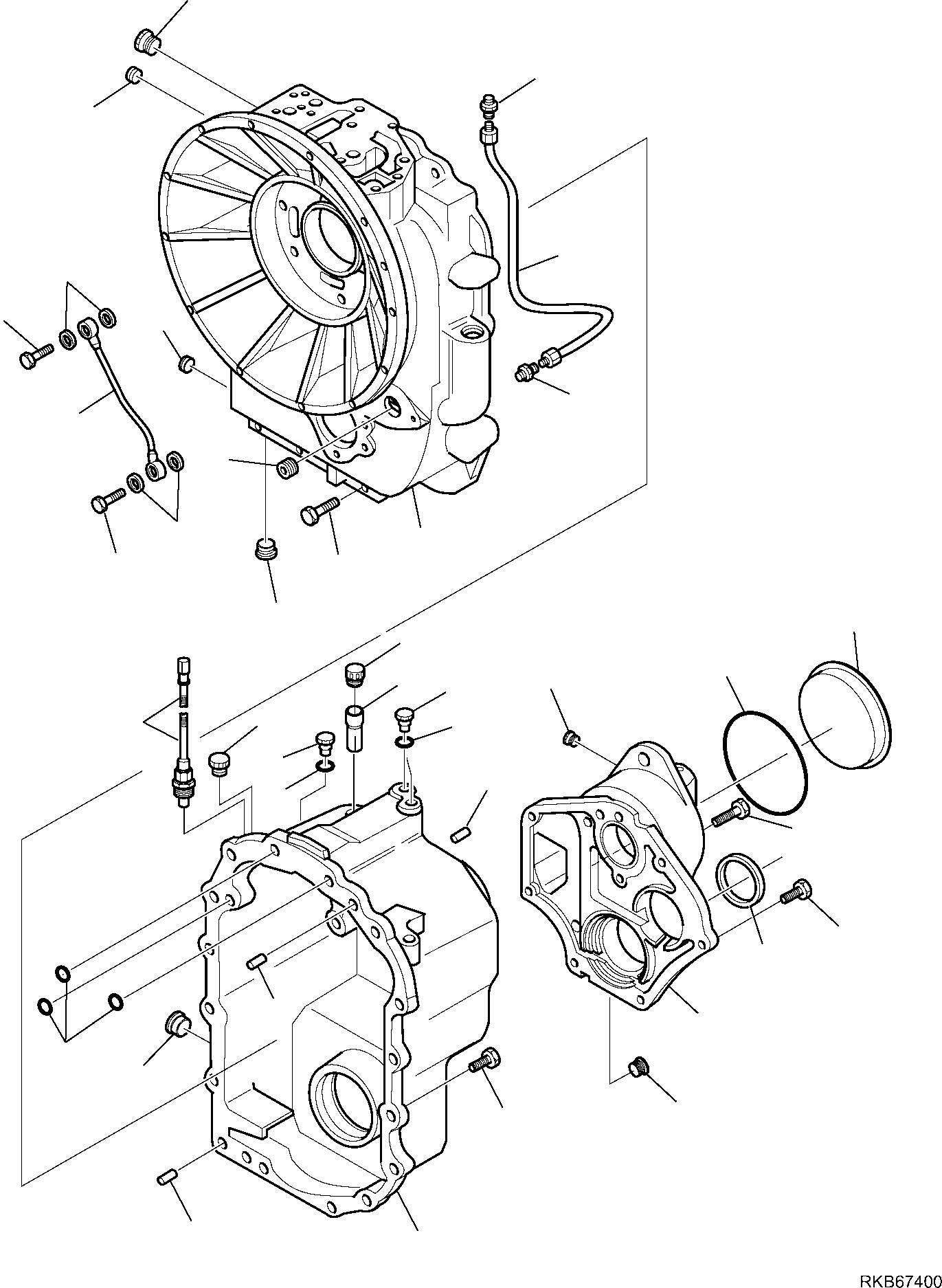 Komatsu parts book diagram for WB93S-5E0 S/N F20466- UP: TRANSMISSION (3/11)