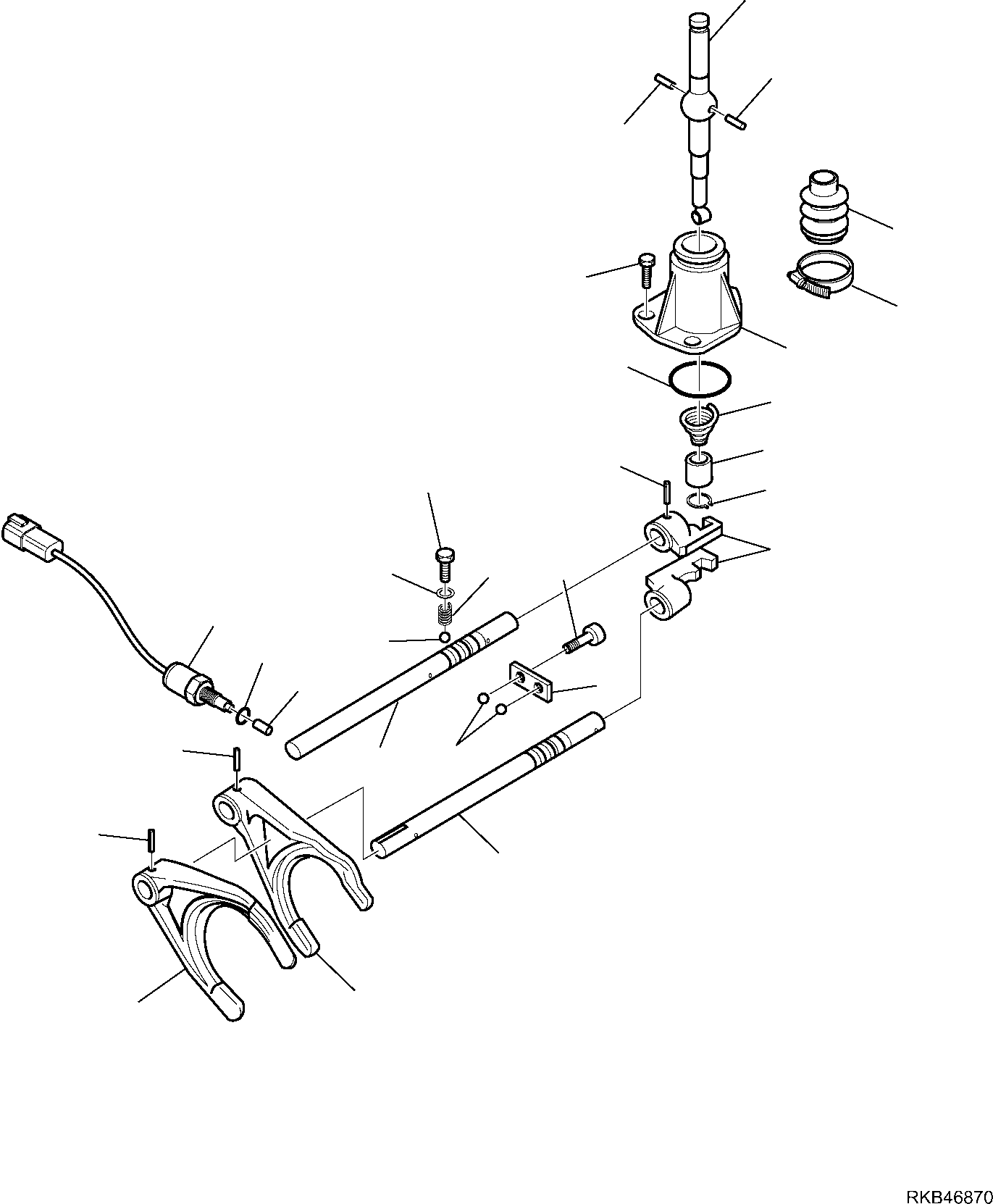 Komatsu parts book diagram for WB93S-5E0 S/N F20466- UP: TRANSMISSION (8/11)
