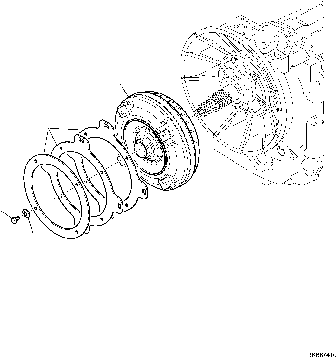 Komatsu parts book diagram for WB93S-5E0 S/N F20466- UP: TRANSMISSION (11/11)