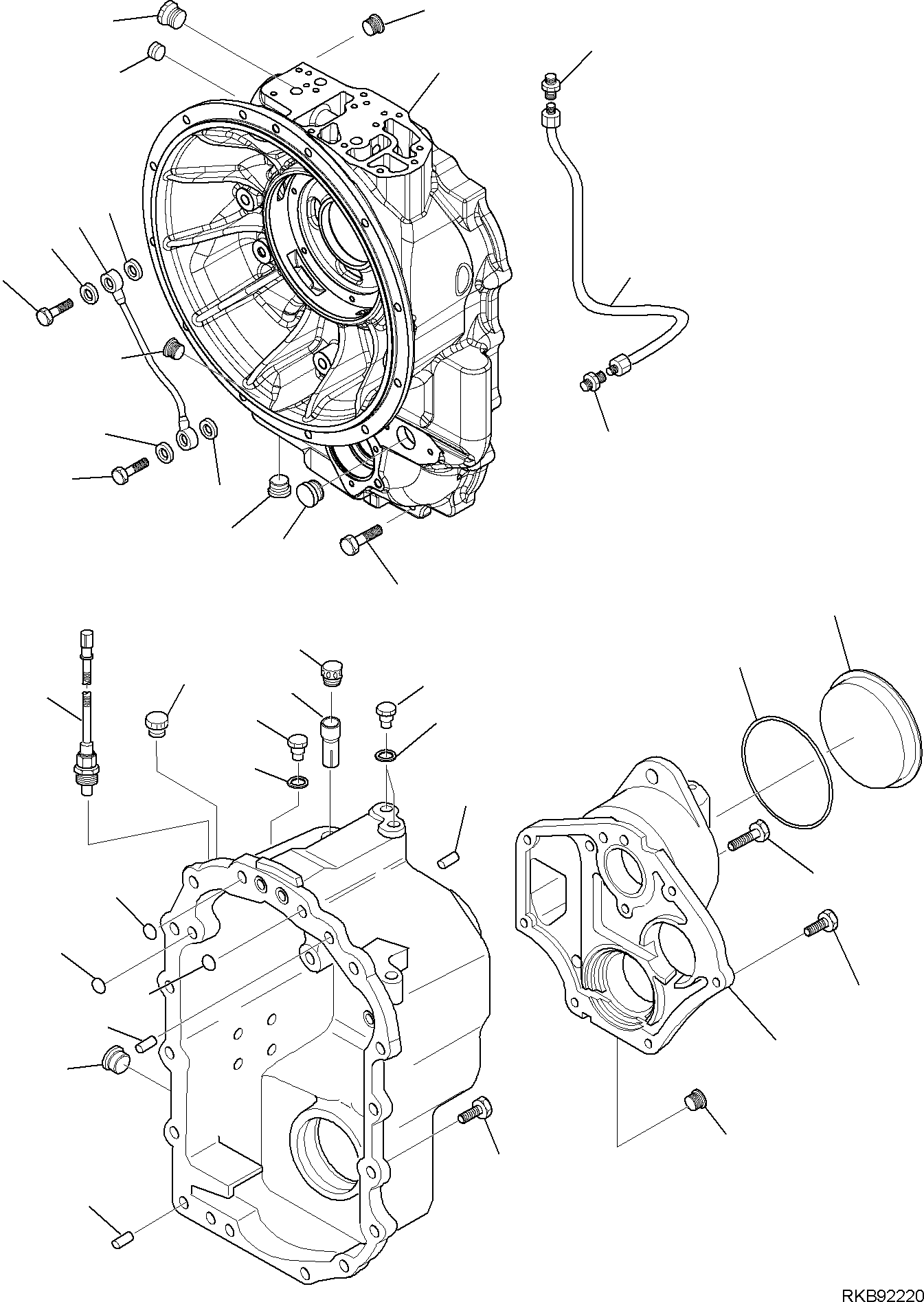 Komatsu parts book diagram for WB93S-5E0 S/N F20466- UP: TRANSMISSION (3/11)