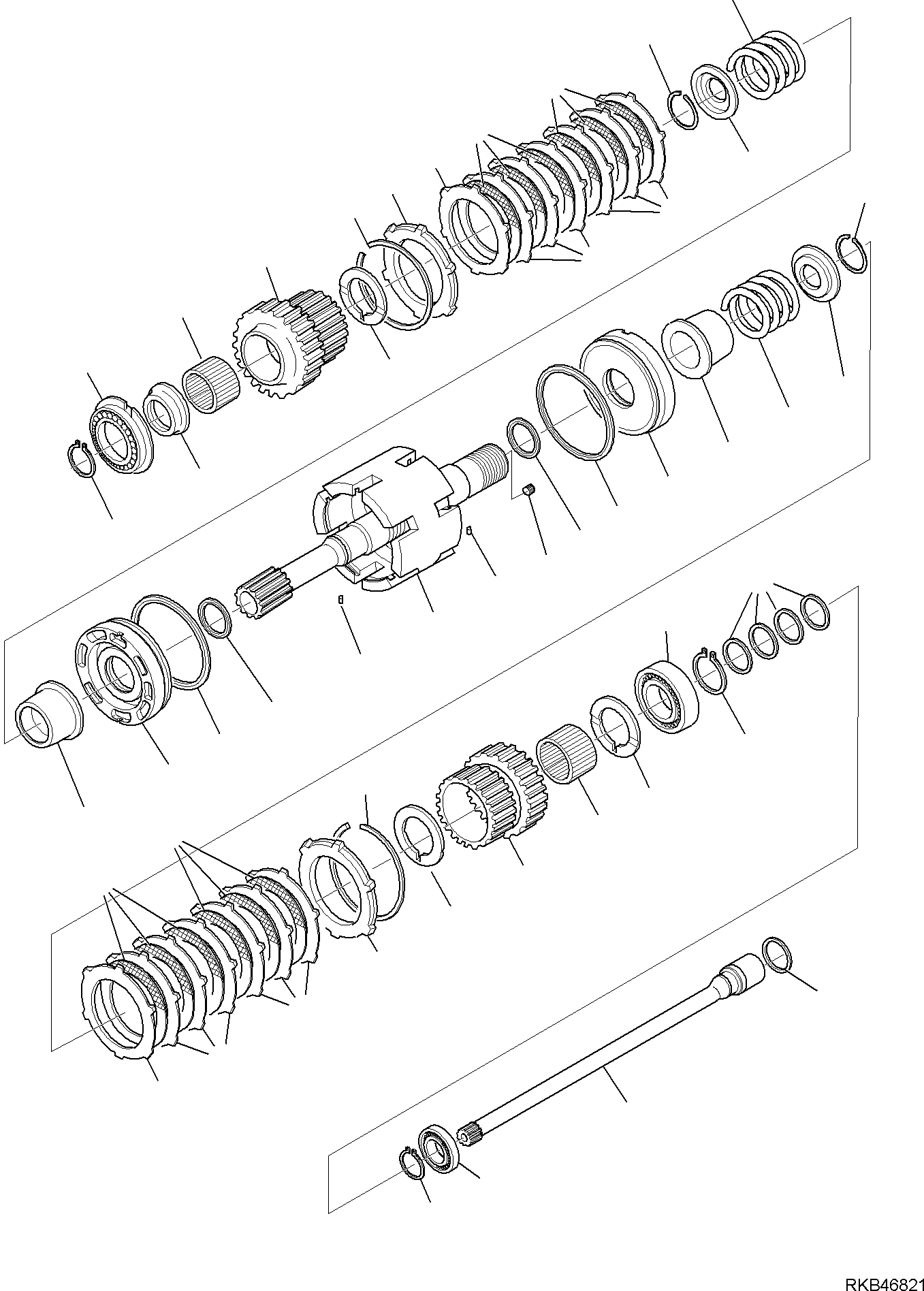 Komatsu parts book diagram for WB93S-5E0 S/N F20466- UP: TRANSMISSION (4/11)