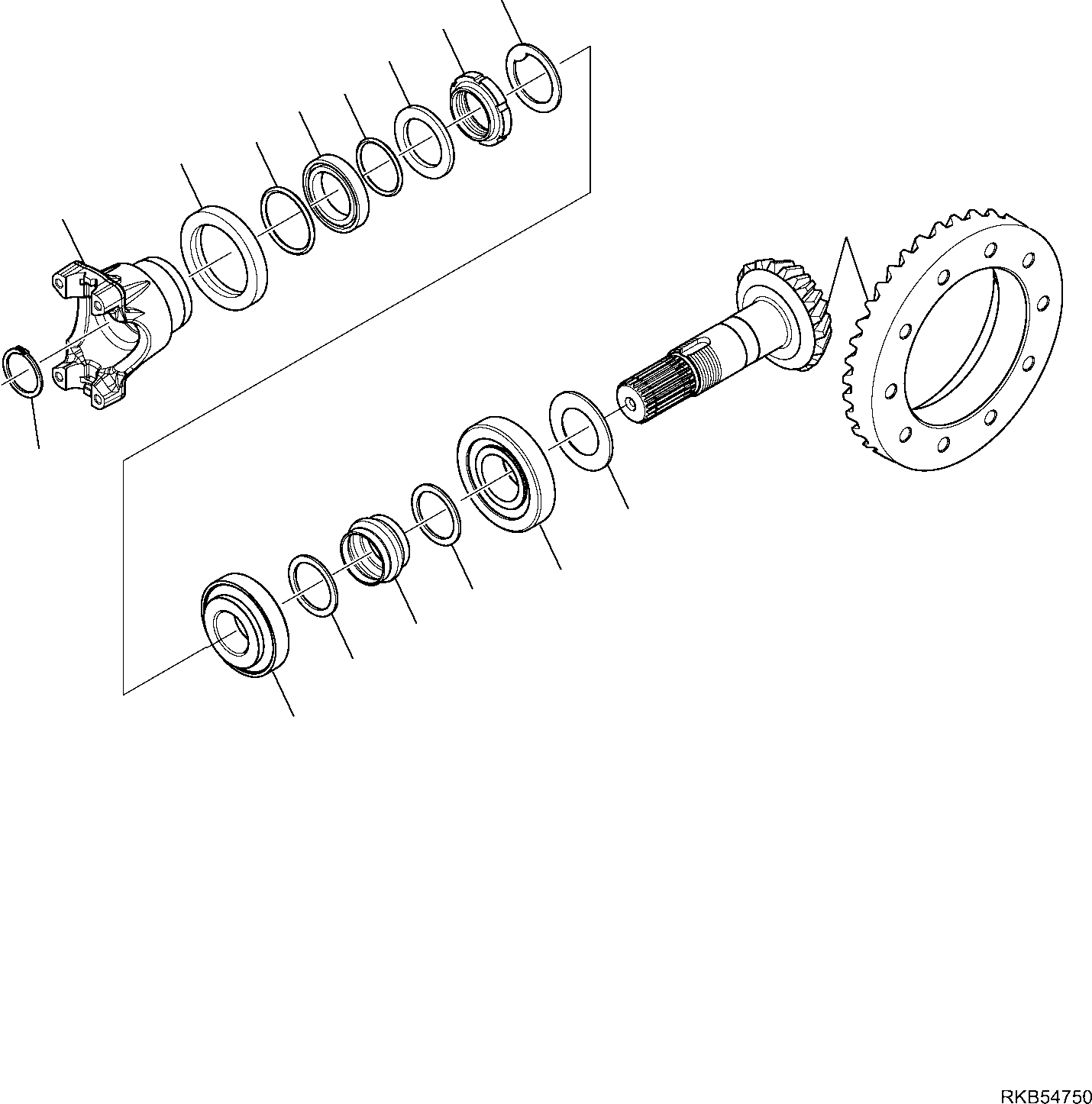 Komatsu parts book diagram for WB93S-5E0 S/N F20466- UP: REAR AXLE (3/10)